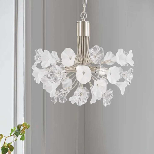 Chandelier Beautiful Brass Branch Glass Jasmine Flower