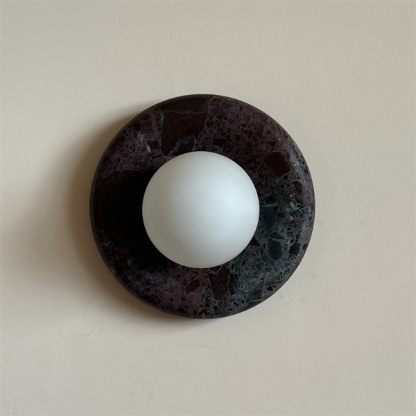 Uzorionis Nordic Art Deep Purple Red Glass Marble Sconce Wall Lamp