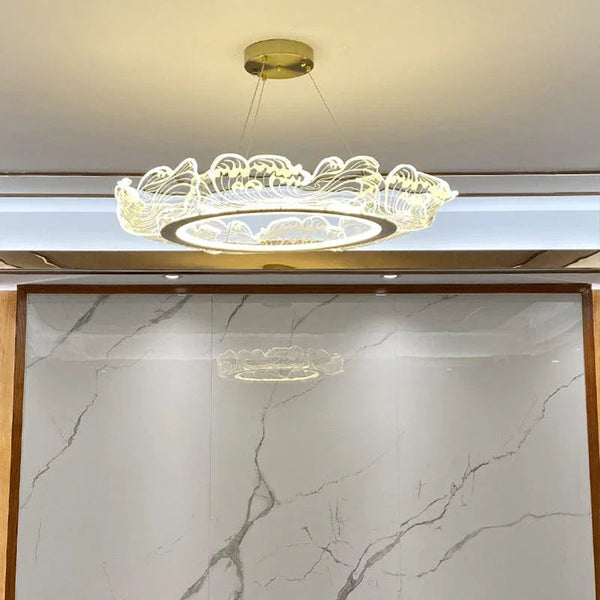 Wave shape LED chandelier