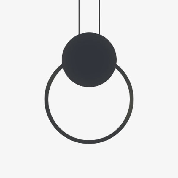 Doria Modern LED Pendant Light Black/White Metal Living Room