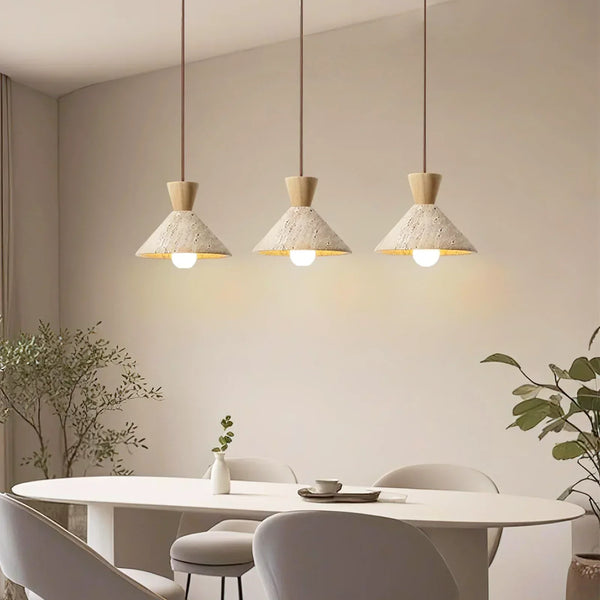 Cone Forma Travertine Pendant Lamp