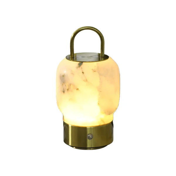 Portable Alabaster Lantern Table Lamp