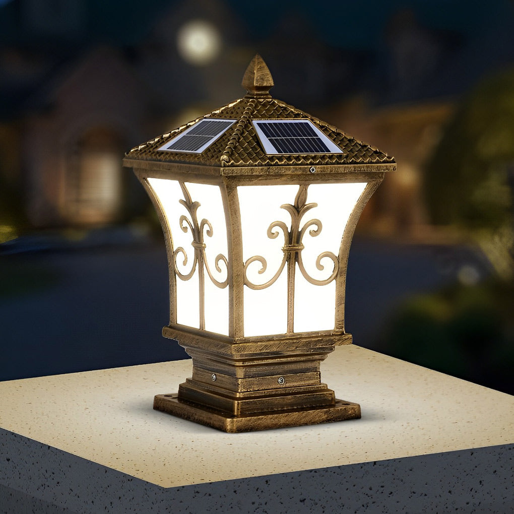 Caliaine Vintage Automatic Outdoor Fence Post Lights