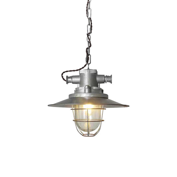 Celest Vintage Industrial Cage Glass Pendant Light