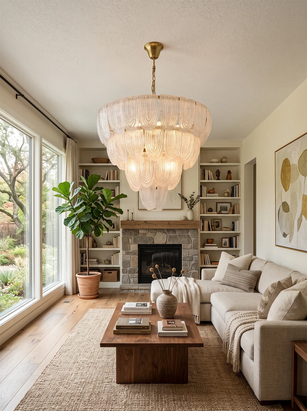 Rosamund Fluted Glass Cascade Chandelier