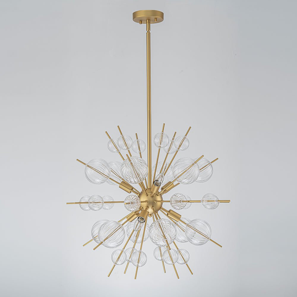 Yrvuvya Ribbed Globe Bubble Sputnik Glass Sunburst Chandelier