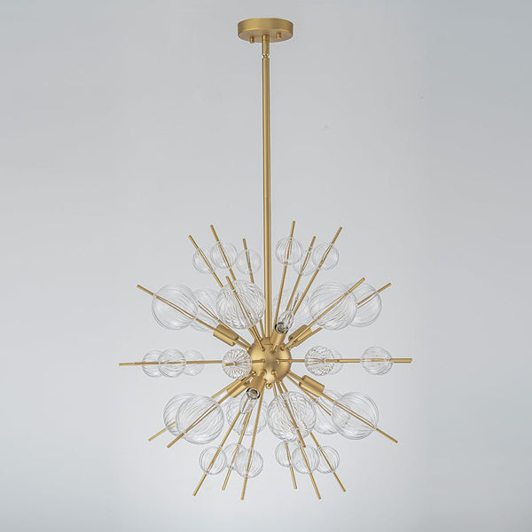 Yrvuvya Ribbed Globe Bubble Sputnik Glass Sunburst Chandelier