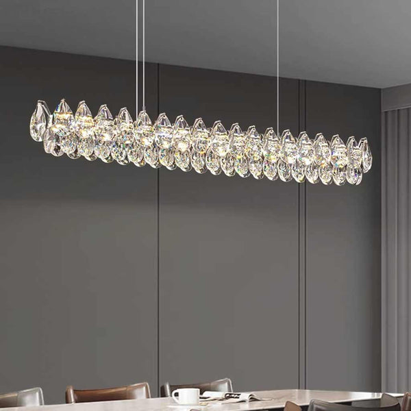 Pendant Light Linear Crystal Raindrop Dimmable LED