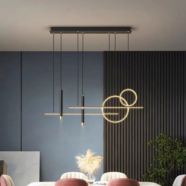 Modern Linear Ring Shape Geometric Pendant Light