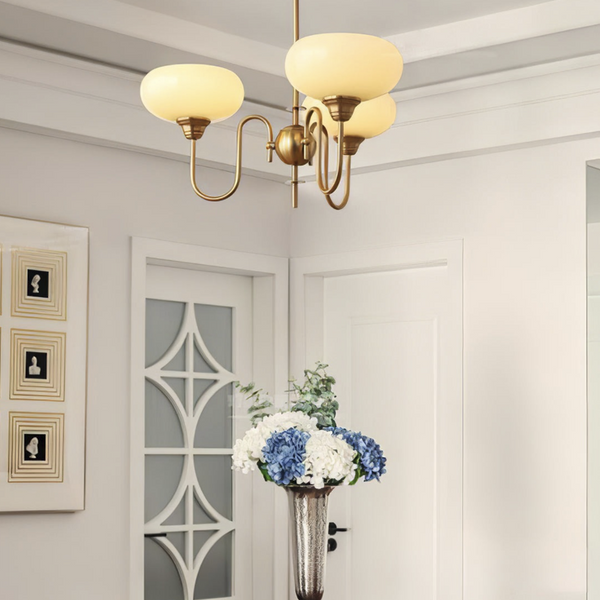 Arisha Vintage LED Metal Glass Chandelier Living Room