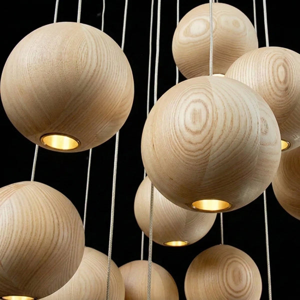 Wooden Sphere Pendant | Turned Log | CL88552M