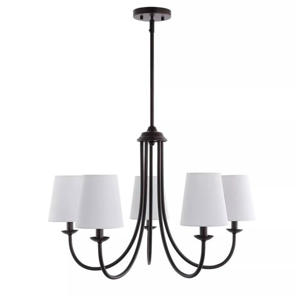 Trill Vintage Industrial Brass Fabric Chandelier