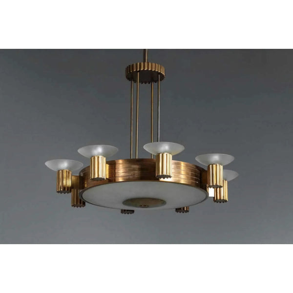 Novecento Chandelier | Art Deco Brass | CLHLM0258