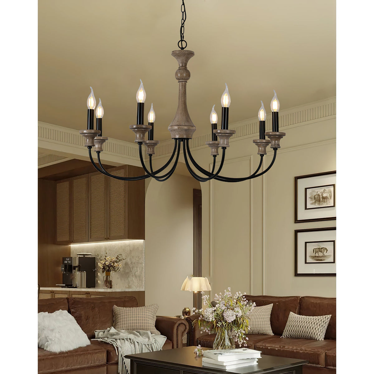 Zatheora Vintage Stardust Wooden Chandelier