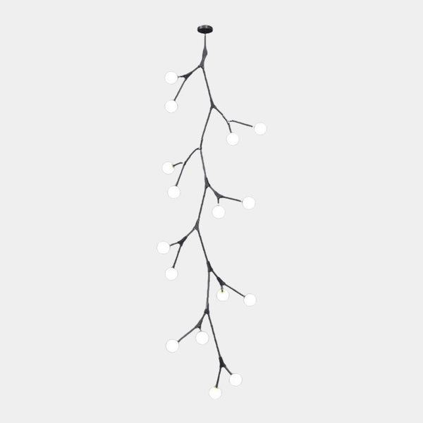 Branch Chandelier Glass Globe for High Ceiling, Black / Gold
