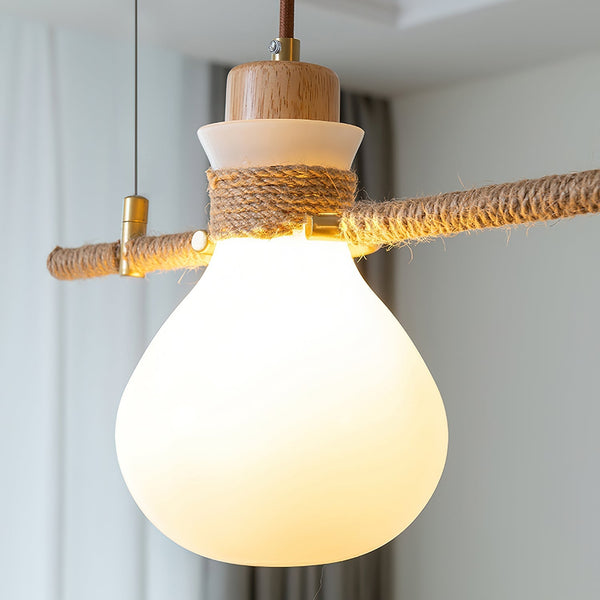 Votheor Unique Rope Glass Pendant Lamp