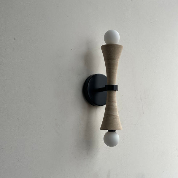 Aura Travertine Glass Wall Lamp