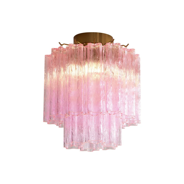 Pink Glass Tubes Ceiling Lamp