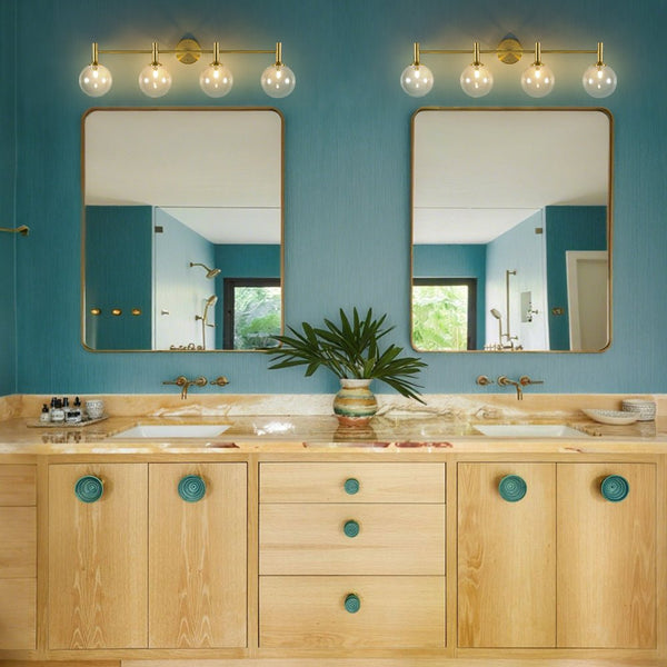 Kvennuvux Mid-Century Globe Glass Vanity Sconce