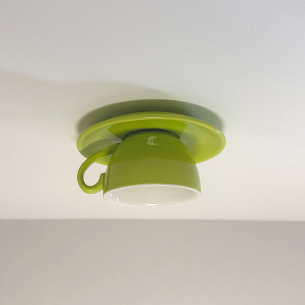 Aria Modern Coffee Cups Ceramic Flush Ceiling Lighting