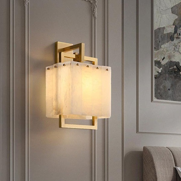 All copper marble wall lamp