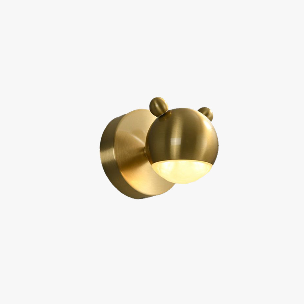 Arisha Modern Animal Globe Metal Vanity Wall Light, Gold, Bedroom