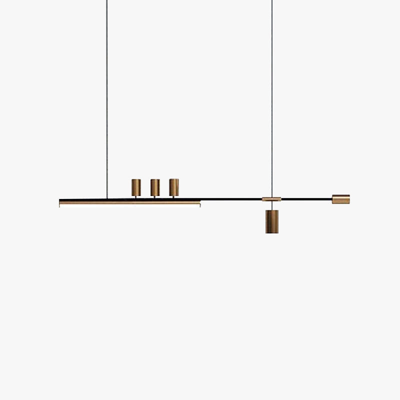 Arisha Modern Minimalist Liner Pendant Light, Gold/Black 5 Head