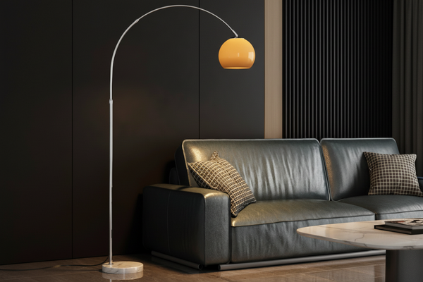 Chrome Arc Floor Lamp | Marble Base | CLOPO8950