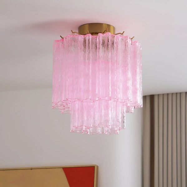 Pink Glass Tubes Ceiling Lamp