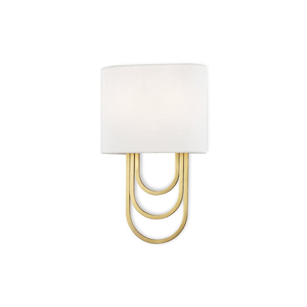 Evelaris Brass Fabric Wall Lamp