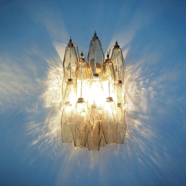 Poliedri Smoked Glass Wall Sconces