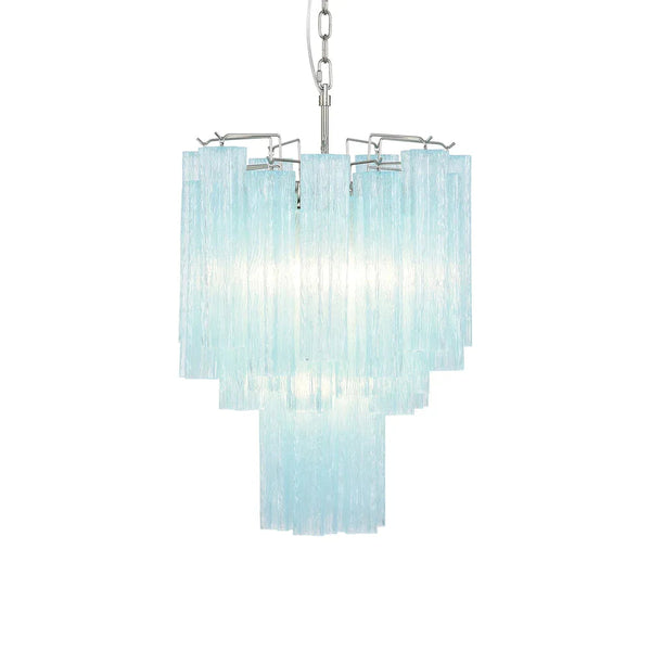 Blue Glass Tube Chandelier