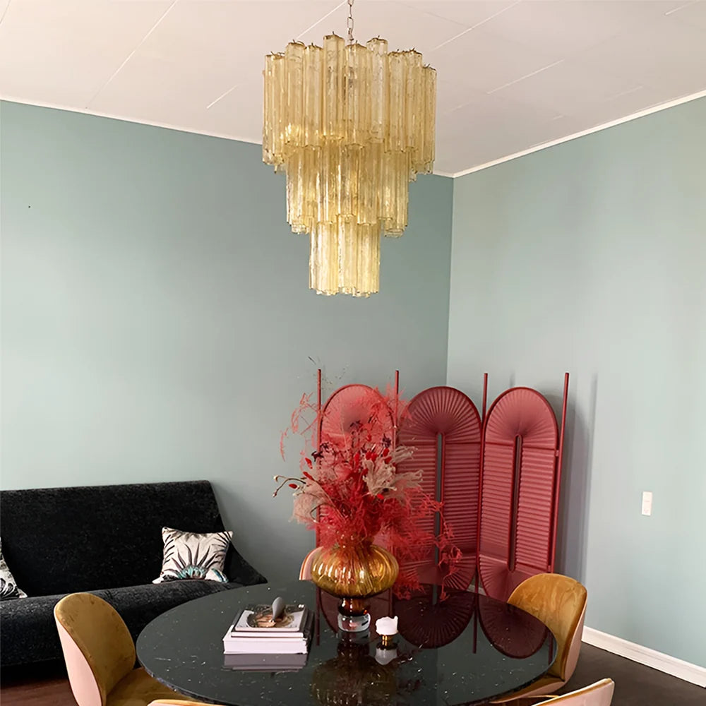 Elegant Yellow Tube Chandelier