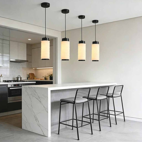 Small Cylindrical Alabaster Pendant Light LED