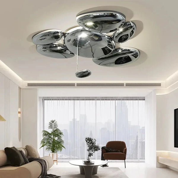 Amaris Modern Silver Flush Mount Chandelier