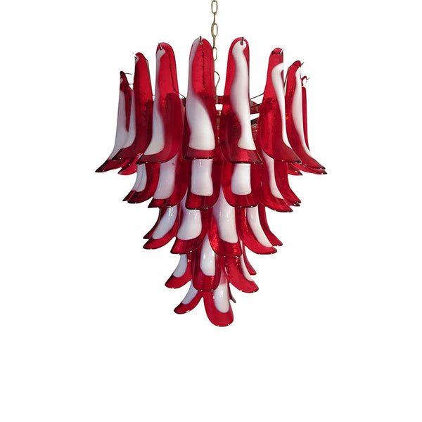 Vintage Red Murano Petals Chandelier