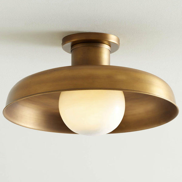 Quasar Glass Semi Flush Ceiling Lamp