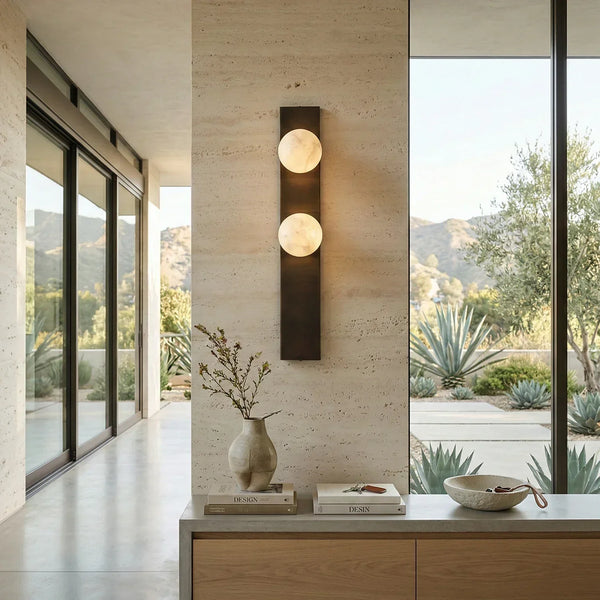 Geo Bar Alabaster Globe Wall Sconce