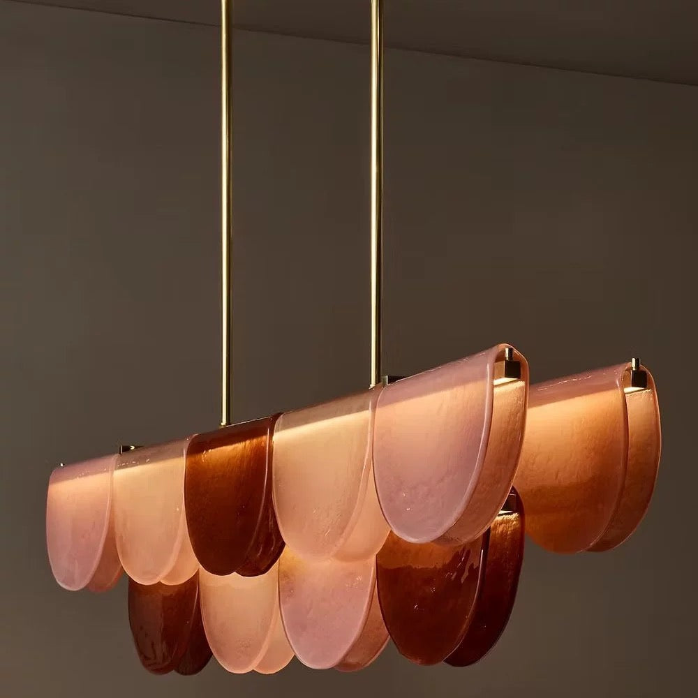 Petalo Linear | Burgundy Glass & Brass | CL89AGPET