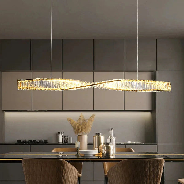 Moly Linear Crystal Chandelier for Dining Room&Kitchen