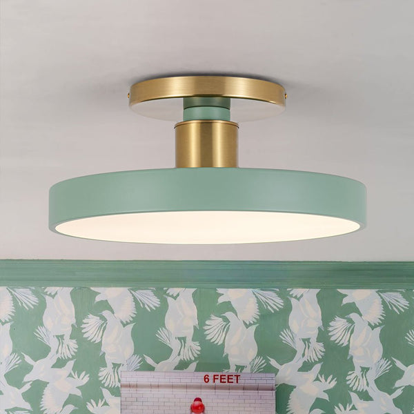 Fljota Scandinavian Brass LED Semi Flush Light