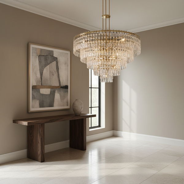 Decò Round Small | Hand-Cut Crystal & Brass | CLHUYL0250