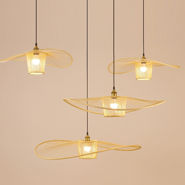 Vintage Bamboo Woven Wicker Handmade Rattan Pendant Light