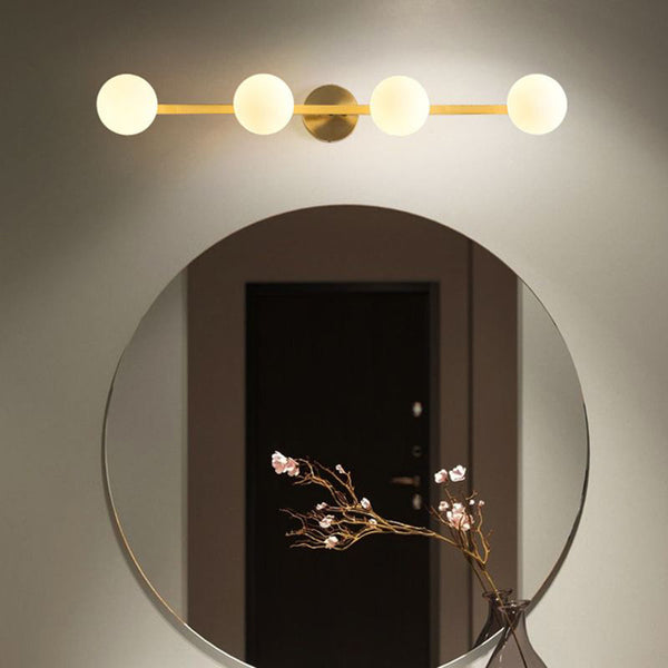 Valentina Retro Globe Linear Metal/Glass Wall Lamp, Gold