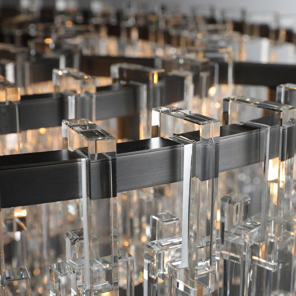 Hand-Cut Crystal Black Tiered Chandelier | CLHUYL0250BL