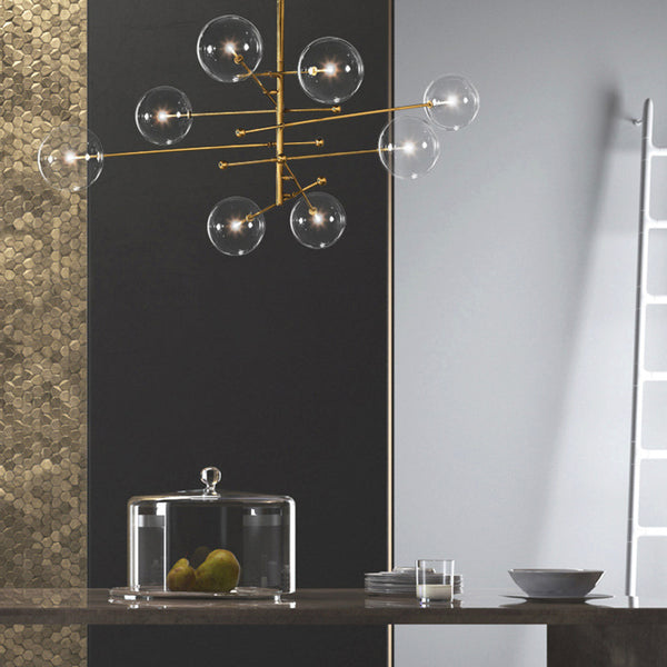 Chandelier Geometric Artistic Clear Glass Sputnik Ball Bubble