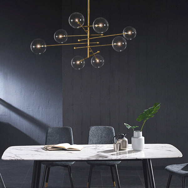 Chandelier Geometric Artistic Clear Glass Sputnik Ball Bubble