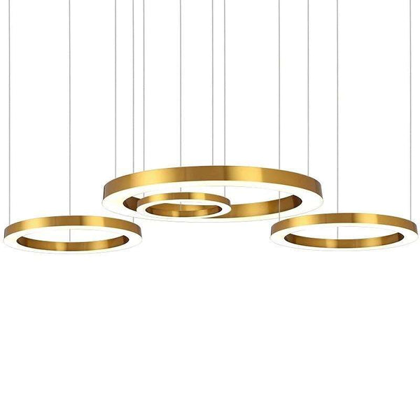 Modern Pendant Light with Gold Stainless Steel Round LED