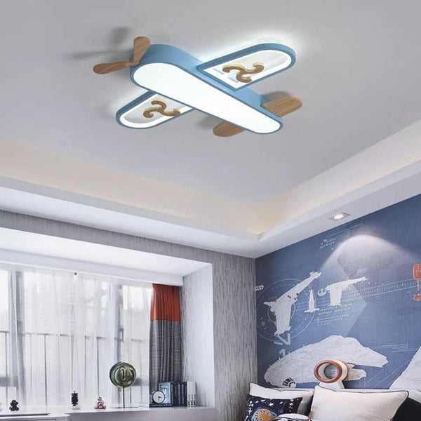 Pendant Light / Ceiling Light Wood Airplane for Kids Room
