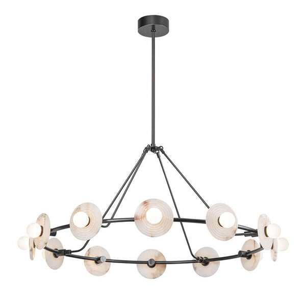 Ilirila Modern Elegance Alabaster Glass Chandelier